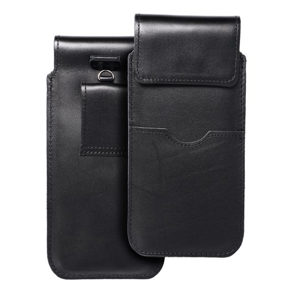 Etui wsuwane na telefon skórzane wsuwka z klapką Royal do Samsung S21 ULTRA / Huawei P SMART 2021 / Xiaomi Redmi 12 / Oppo A98 5G Rozmiar 2XL+tall czarne