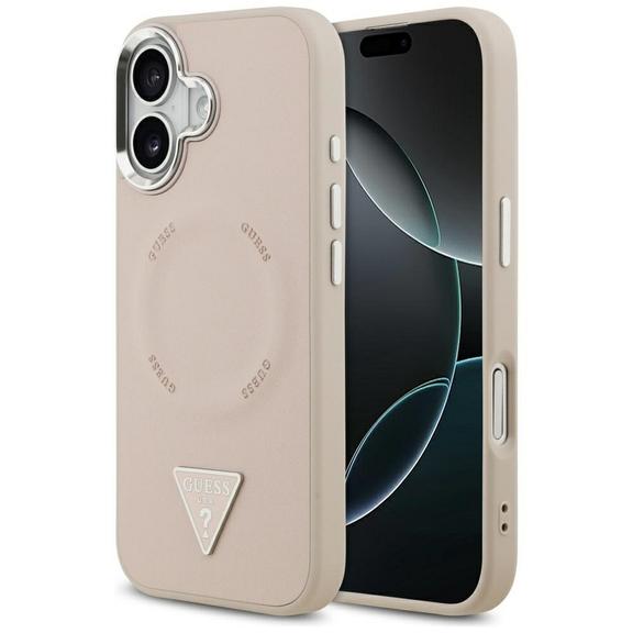 GUESS futerał do IPHONE 17 kompatybilny z MagSafe GUHMP17SPSDTSCMP (PU W/ Triangle Logo) różowy