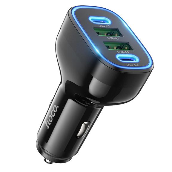 Ładowarka samochodowa Hoco 2 x USB A + 2 x USB C QC PD 72W NZ11 czarna