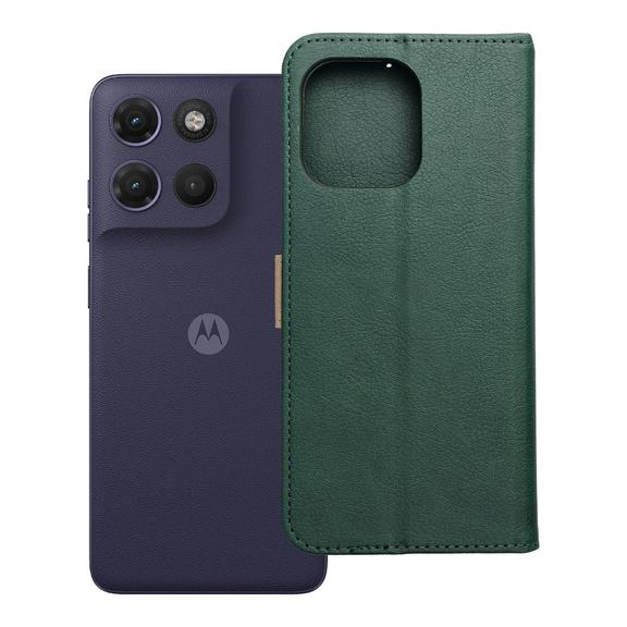 Etui z klapką na Motorola G17 POWER Split Book zielono-złote