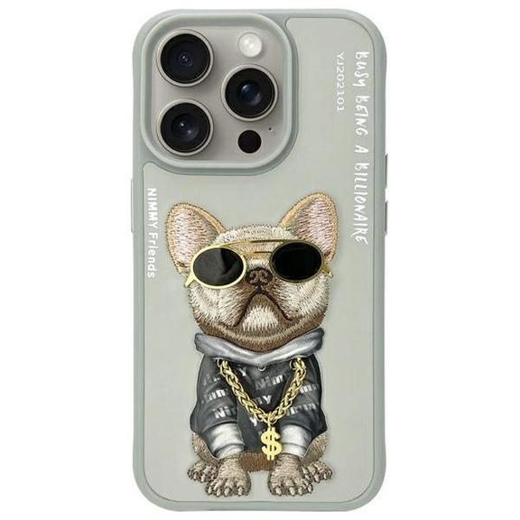 NIMMY futerał GLASSES COOL DOG do IPHONE 15 Pro Max szary
