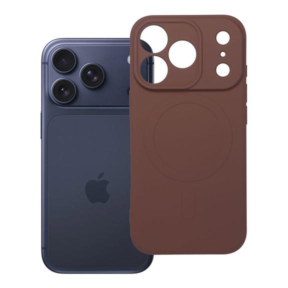 Futerał do iPhone 17 PRO Silicone Mag Cover zgodny z MagSafe brązowy