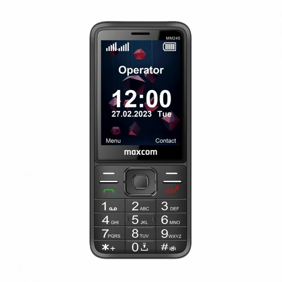 MAXCOM telefon dla seniora MM245 czarny