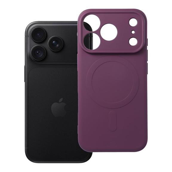 Etui na iPhone 18 Pro / 17 Pro Silicone Mag Cover zgodne z MagSafe (camera protection) burgundowy