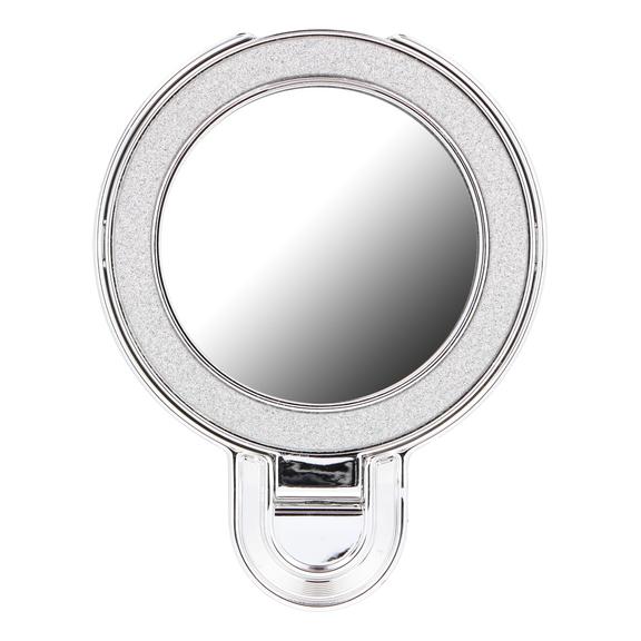 Stojak na telefon CIRCLE MIRROR - naklejany - srebrny