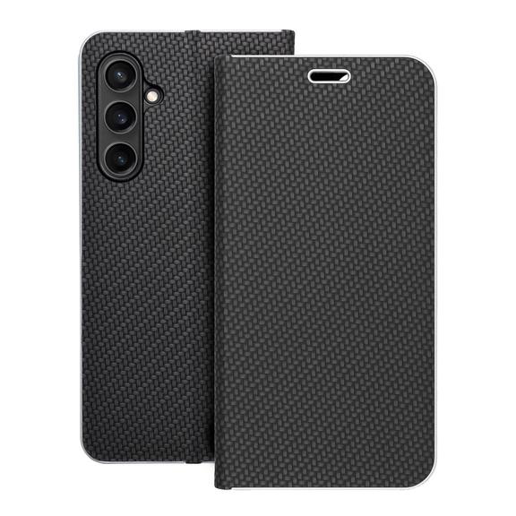 Etui z klapką na Samsung S23 FE Luna Book Carbon czarne