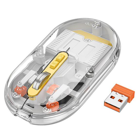 Myszka bezprzewodowa Hoco 2,4G 1600 dpi dual mode bluetooth GM35 szara