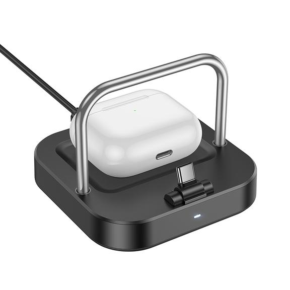 Ładowarka biurkowa Hoco 2w1 USB C PD QC 3A 30W + ładowanie bezprzewodowe 5W CQ16B czarna