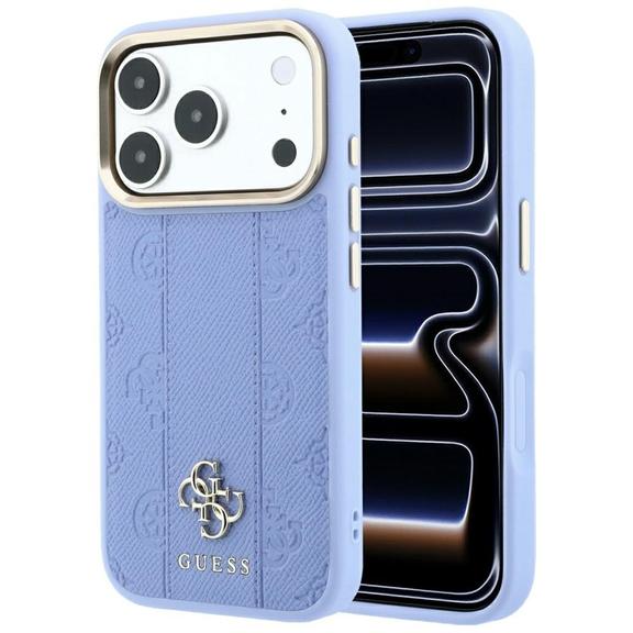 GUESS futerał do IPHONE 18 Pro Max/17 Pro Max kompatybilny z MagSafe (Stripe Peony 4G Logo) jasnoniebieski
