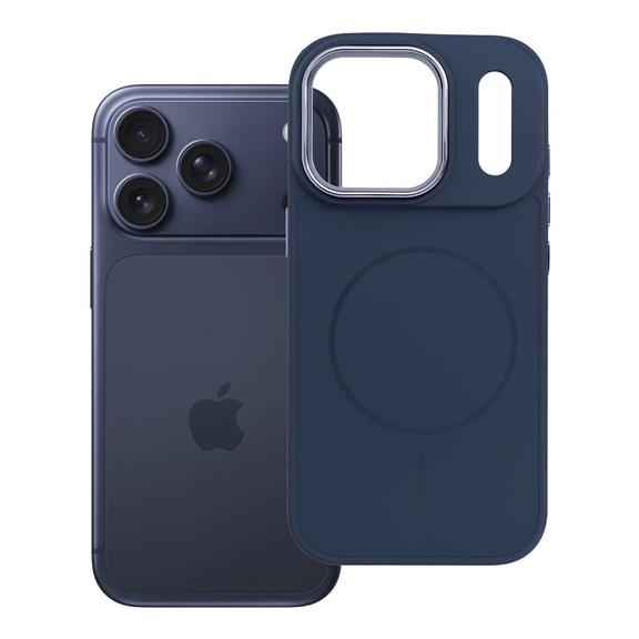 Futerał do iPhone 17 PRO Frame Mag Cover zgodny z MagSafe granatowy