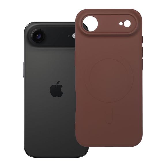 Futerał do iPhone 17 AIR Silicone Mag Cover zgodny z MagSafe brązowy