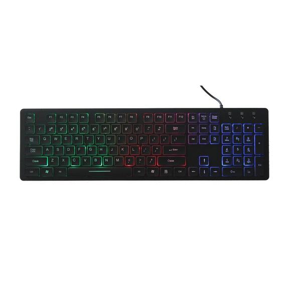 ART klawiatura przewodowa USB A QWERTY podświetlana slim AK-20 czarna