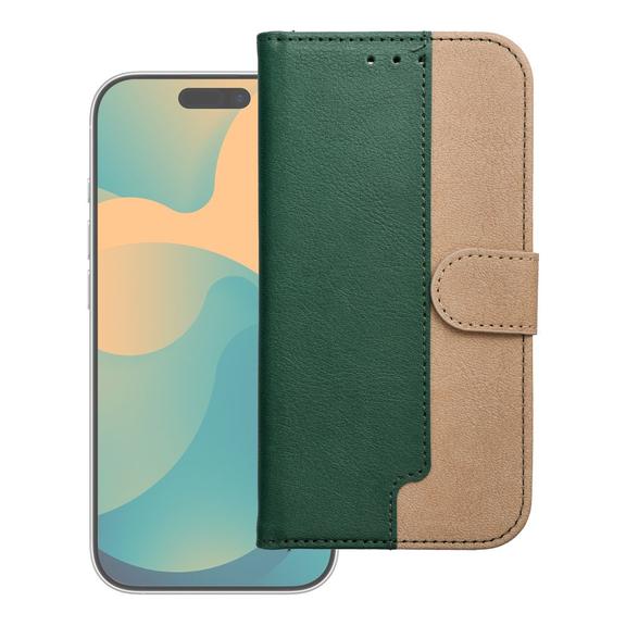 Etui z klapką na iPhone 17 / 18 Split Book zielono-złote