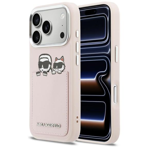 KARL LAGERFELD futerał do IPHONE 17 Pro Max KLHCP17X6PCSPKCP (PU W/ K&C Print & Pocket) różowy