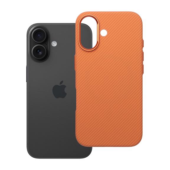Etui na iPhone 16 K-Look zgodne z MagSafe pomarańczowe