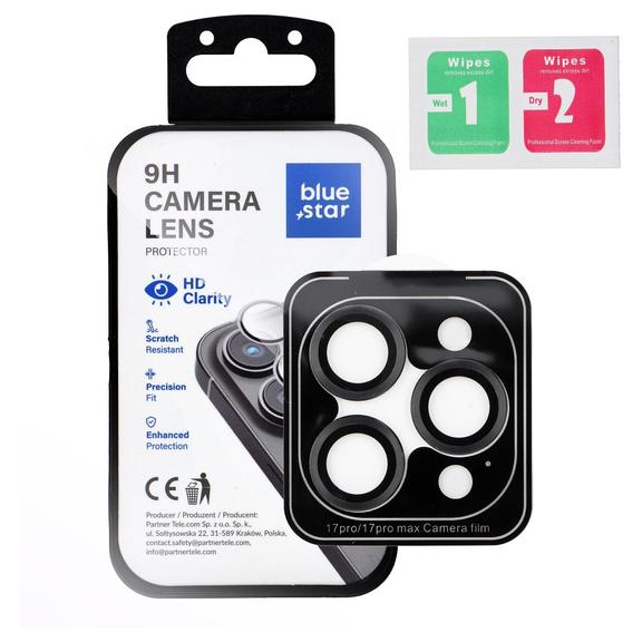 Szkło na aparat BLUE STAR Easy Install do IPHONE 17 PRO / 17 PRO MAX czarne
