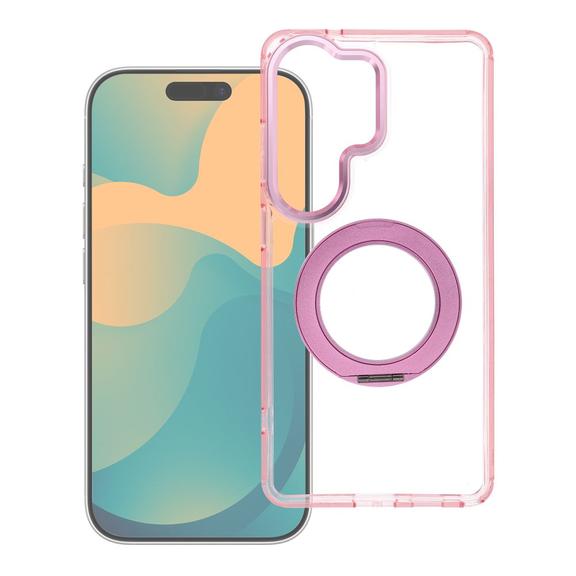Etui na Samsung S26 Frame Circle Stand zgodne z MagSafe różowe