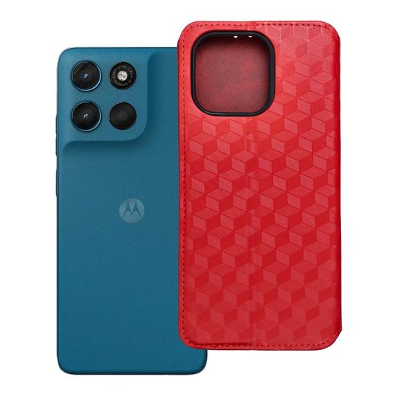 Etui z klapką na Motorola G57 POWER Cubic Book czerwone