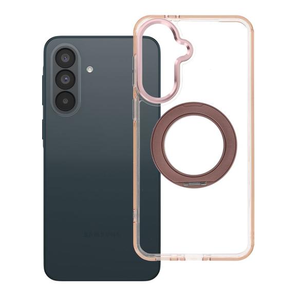 Etui na Samsung A37 Frame Circle Stand zgodne z MagSafe złote