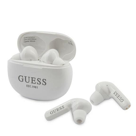 GUESS słuchawki bezprzewodowe bluetooth TWS + stacja dokująca GUTWS1CWH białe