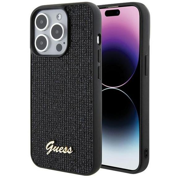 GUESS futerał do IPHONE 15 Pro GUHCP15LPMSDGSK (Disco Script Metal) czarny