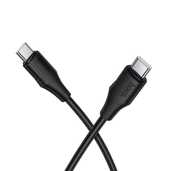 Kabel USB C do USB C Hoco 3A 60W Silikonowy 1 m X124 czarny