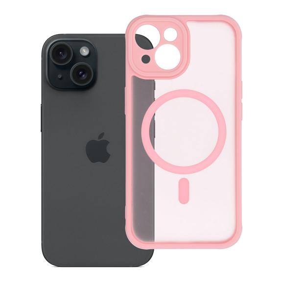 Futerał do iPhone 15 Full Matte Mag Cover zgodny z MagSafe jasnoróżowy