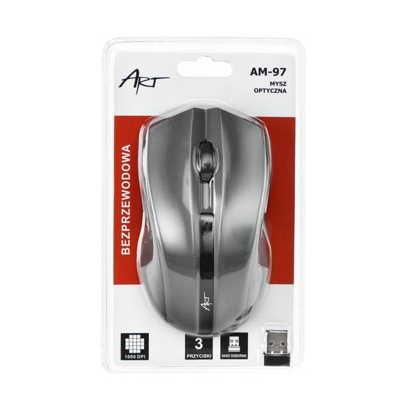 ART myszka komputerowa bezprzewodowa 2,4G 1000 dpi AM-97 srebrna