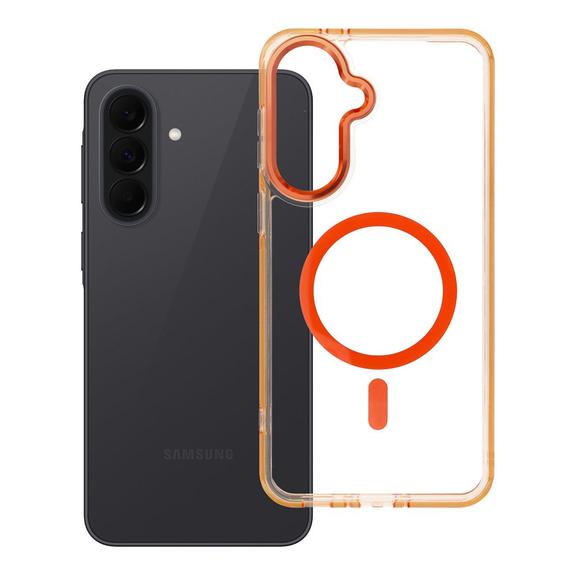 Etui na Samsung A37 Frame Cleear Hybrid Mag Cover zgodny z MagSafe pomarańczowe