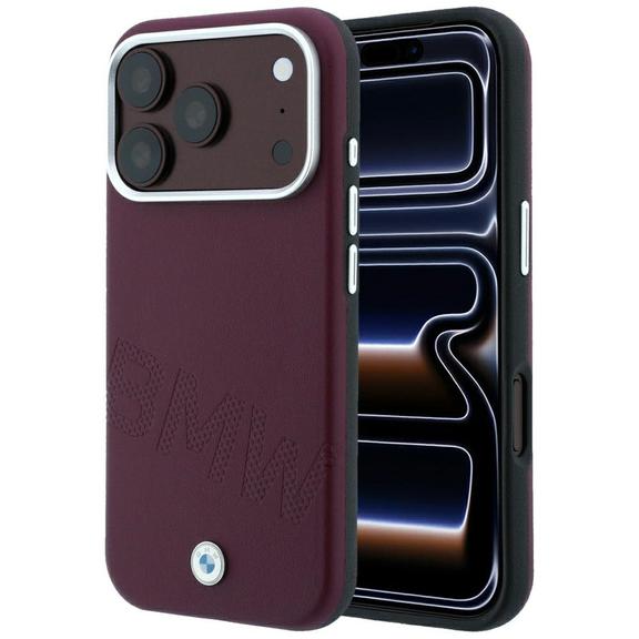 BMW futerał do IPHONE 18 Pro/17 Pro kompatybilny z MagSafe (Sign Inclined Deboss Letters) bordowy