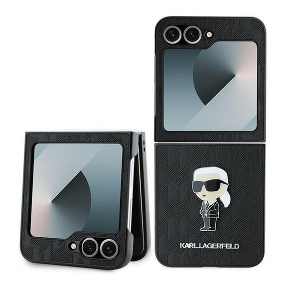 KARL LAGERFELD futerał do SAMSUNG Z Flip 6 KLHCZF6SAPKINPK (HC Saffiano Monogram Ikonik Pin) czarny