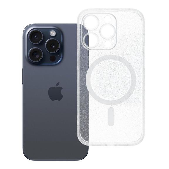 Futerał do iPhone 14 PRO Clear Mag Cover (STR / CAMERA PROTECTION) zgodny z MagSafe  transparentny glitter