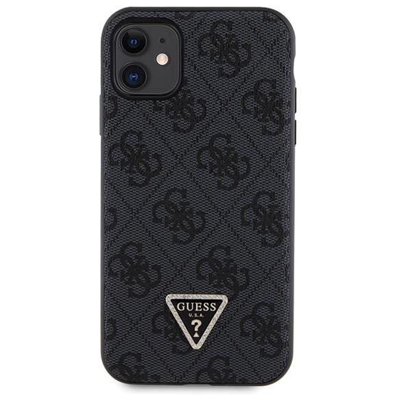 GUESS futerał do IPHONE 11 GUHCN61P4TDSCPK (Leather Metal Logo Strass Crossbody) czarny