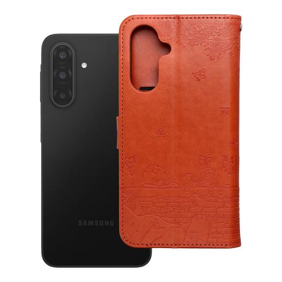 Etui z klapką na Samsung A17 Mezzo Book koty brązowe