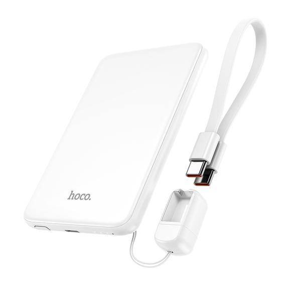 Powerbank Hoco 5000 mAh QC PD 3A 20W z kablem USB C ultra-cienki J140 biały