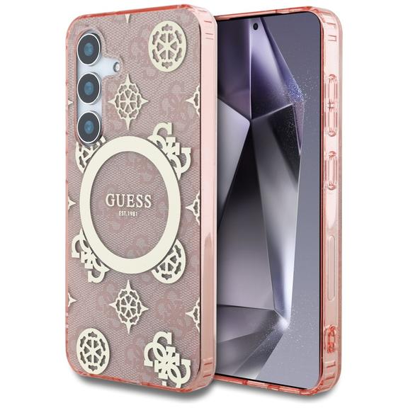 GUESS futerał do SAMSUNG S25 GUHMS25SH4PYEEP (Magnetic IML Peony on 4G Background) różowy
