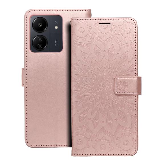 Etui z klapką na Xiaomi Redmi 13C / Poco C65 Mezzo Book mandala złoty róż