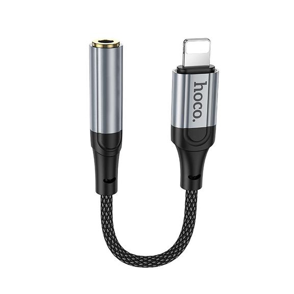Adapter AUX Lightning do Jack 3,5 mm Hoco 0,12 m LS36A szary