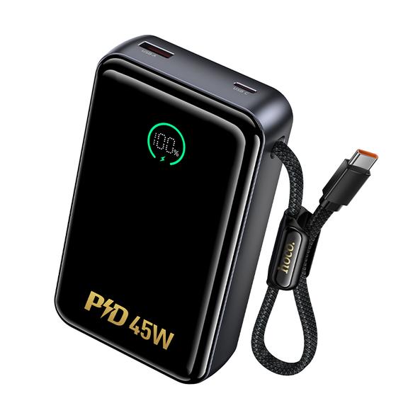 Powerbank 20000 mAh PD QC 2A 45W z wbudowanym kablem USB C Hoco Q54 biały
