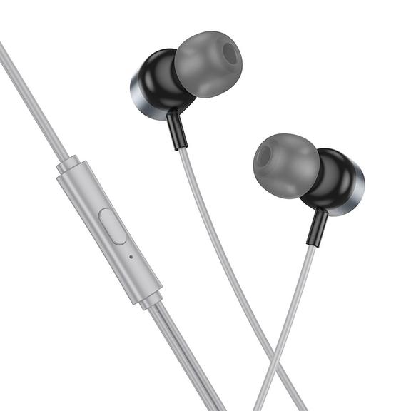 EOL Słuchawki przewodowe douszne USB C Hoco M122 szare