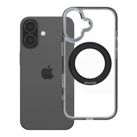 Etui na iPhone 17 Frame Circle Stand zgodne z MagSafe czarne