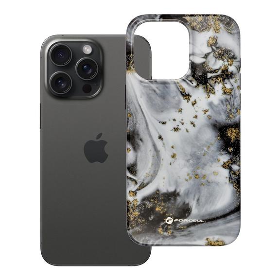 Etui na iPhone 15 PRO MAX Forcell F-Protect Mirage zgodne z MagSafe Military Drop-Test silver fog