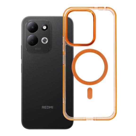 Etui na Xiaomi Redmi 17 4G / 5G Frame Clear Hybrid Mag Cover zgodny z MagSafe pomarańczowe
