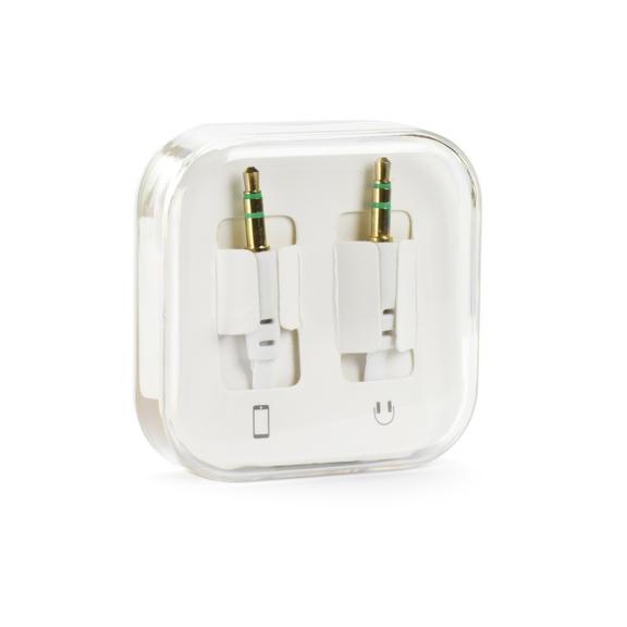 Kabel AUX Jack 3,5 mm (męski) do Jack 3,5 mm (męski) BOX 1 m biały