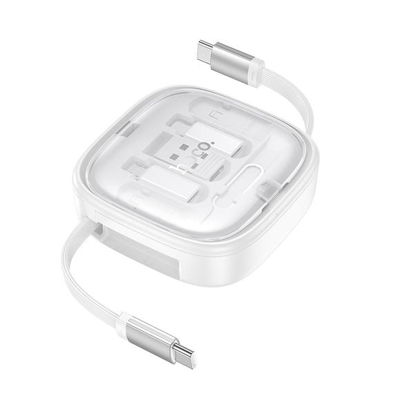 Kabel All-in-one Hoco PD 3A 60W 0,95 m w zestawie z wymiennymi końcówkam U140 biały