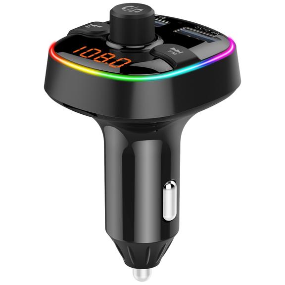 Transmiter FM bluetooth 5.0 + czytnik kart pamieci + 2 x USB A QC3.0 BC52L czarny