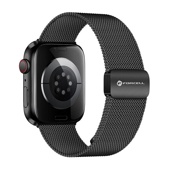 Pasek do Apple Watch Forcell F-Design FA14 magnetyczny stal 42 / 44 / 45 / 49 mm czarny