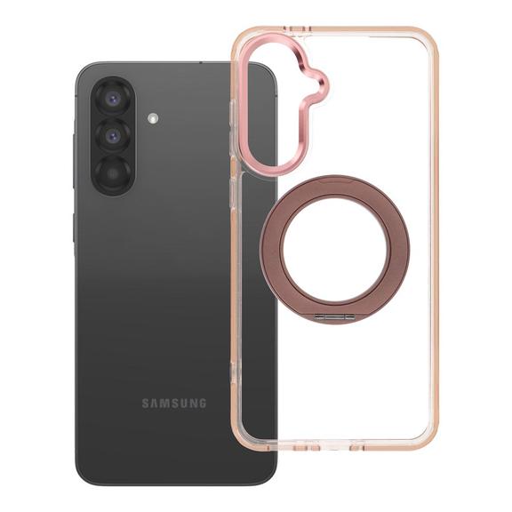 Etui na Samsung A56 Frame Circle Stand zgodne z MagSafe złote
