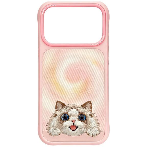 NIMMY futerał BIG EYED LYING RAGDOLL CAT kompatybilny z MagSafe do IPHONE 18 Pro Max/17 Pro Max różowy