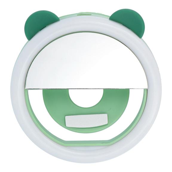 Lampa LED Ring do selfie na telefon RK12 zielony miś